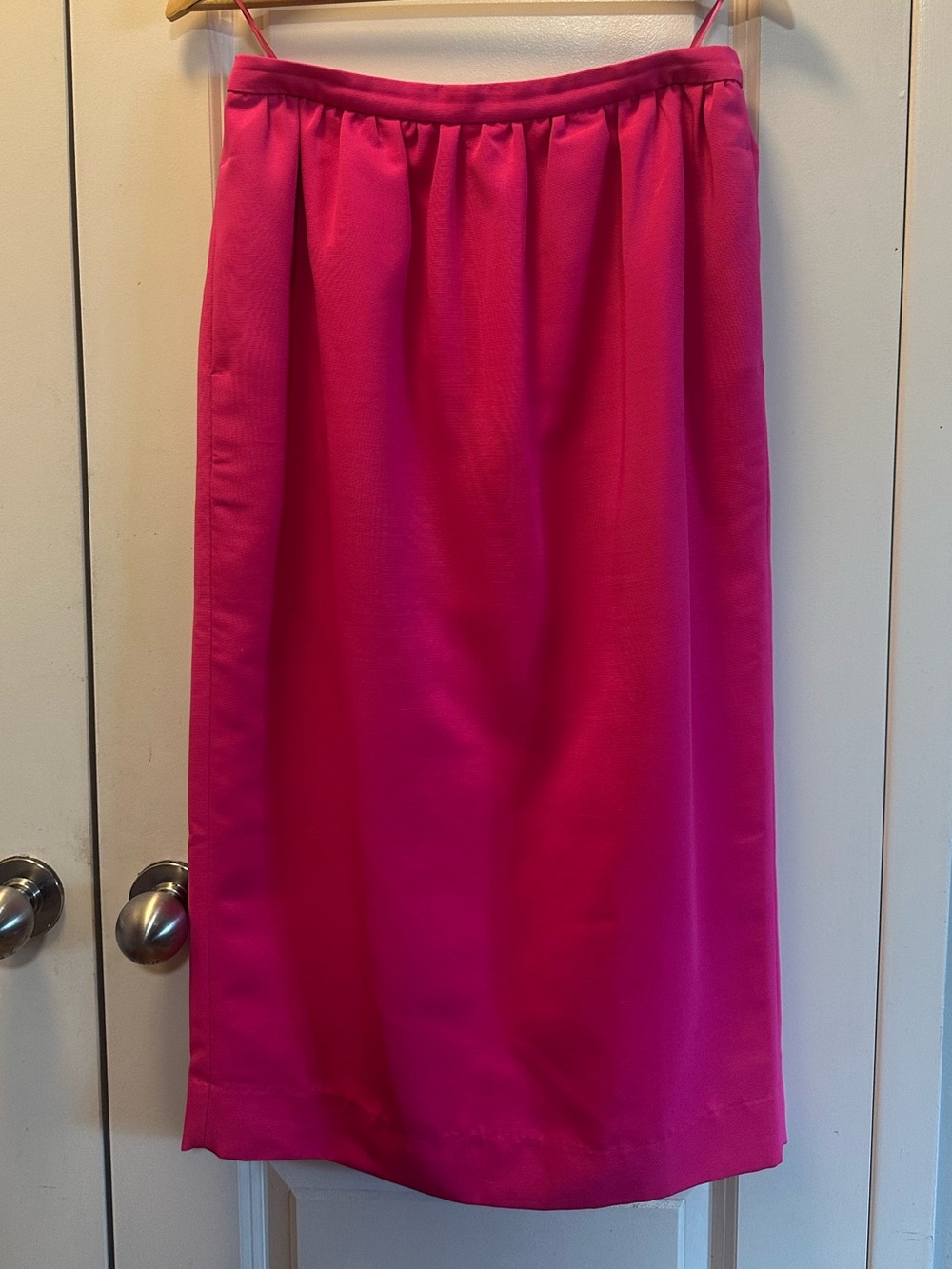 J.Crew Long Pencil Skirt in Faille Neon Fuchsia Size 6 Formal Occasion Pockets